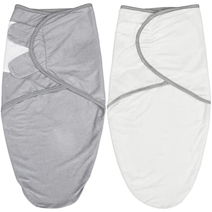 Baby Swaddles 3-6 Months, Grey & White, 2 Pack