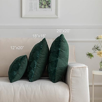 SHITURRE Christmas Tree Decorative Throw Pillow Covers Set of 2 Packs, Soft Fluffy Pillowcases for Home Décor, Boho Pillow Covers for Couch Bedroom(Green-Tree, 18"x18")