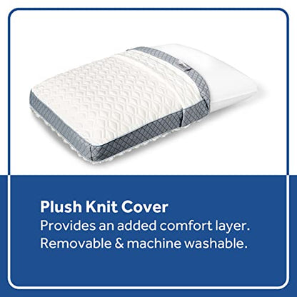 White/Grey Molded Adaptive Memory Foam Bed Pillow for Pressure Relief