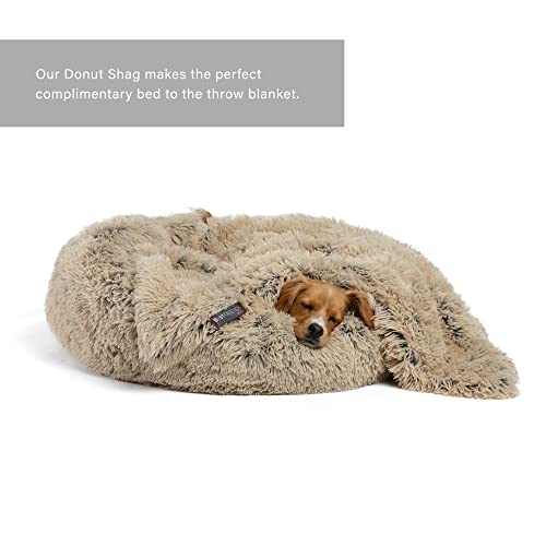 Taupe Calming Shag Fur Pet Throw Blanket, Taupe, 30"x40"