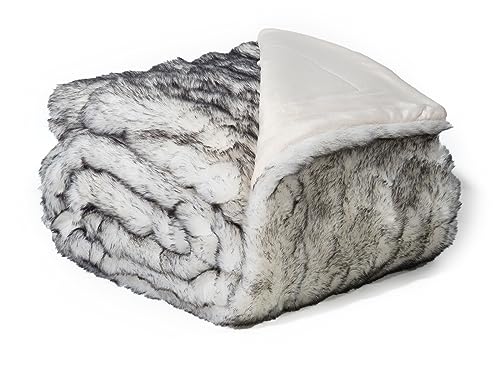 White Faux Fox Fur Luxury Throw Blanket