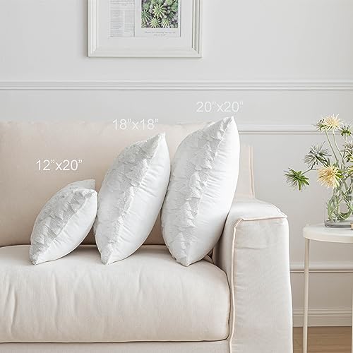 SHITURRE Christmas Tree Decorative Throw Pillow Covers Set of 2 Packs, Soft Fluffy Pillowcases for Home Décor, Boho Pillow Covers for Couch Bedroom(White-Tree, 18"x18")