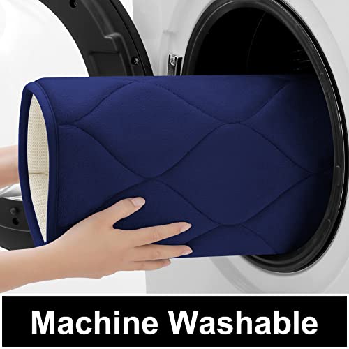 Navy Blue Memory Foam Bath Mat, Ultra Soft, Non-Slip, and Machine Washable