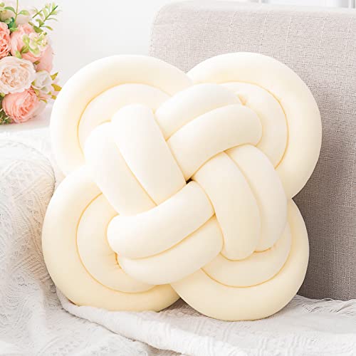 Ivory Knot Pillow - Modern Knot Pillow - Knot Ball Pillow Cushion Modern Throw Pillow