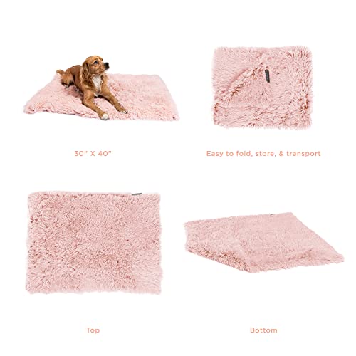 Cotton Candy Pink Calming Shag Fur Pet Throw Blanket 30"x40"