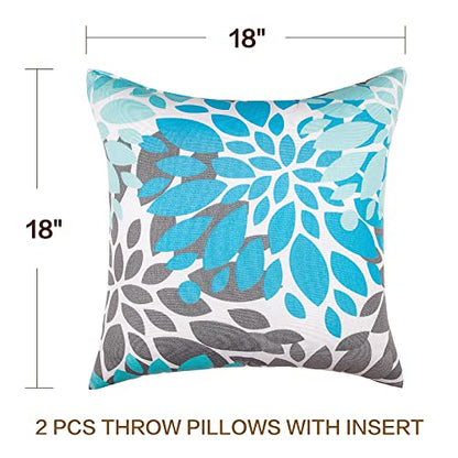 JMGBird Outdoor Pillows Waterproof Set of 2 Outdoor Throw Pillows with Insert Included 18×18 Inch Outdoor Pillows for Patio Furniture