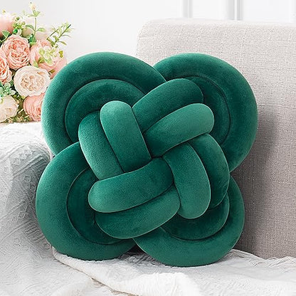Emerald Green Knot Pillow - Modern Knot Pillow - Knot Ball Pillow Cushion Modern Throw Pillow