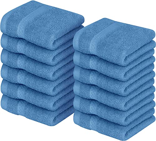 Utopia Towels [12 Pack Premium Wash Cloths Set Towel (12x12 Inches) 100% Cotton Ring Spun, Highly Absorbent and Soft Feel Essential Washcloths for Bathroom, Spa, Gym, and Face Towel (Electric Blue)