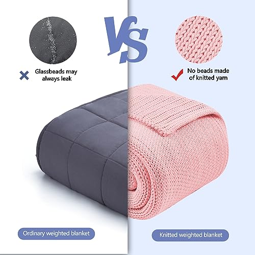 L'AGRATY Weighted Blanket - 60"x80" 20lbs Cooling Breathable Heavy Blanket Microfiber Material with Glass Beads Big Blanket for Adult All-Season Summer Fall Winter Soft Thick Comfort Blanket