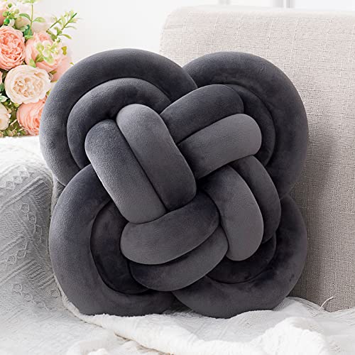 Charcoal Knot Pillow - Modern Knot Pillow - Knot Ball Pillow Cushion Modern Throw Pillow