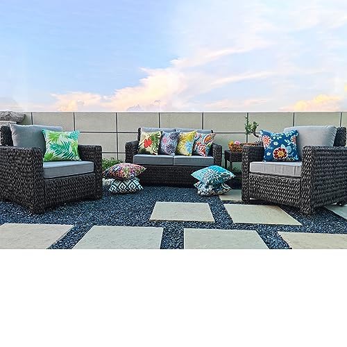 JMGBird Patio Pillows Outdoor Waterproof Set of 2 Outdoor Throw Pillows with Inserts included18×18 Inch Outdoor Pillow for Patio Furniture