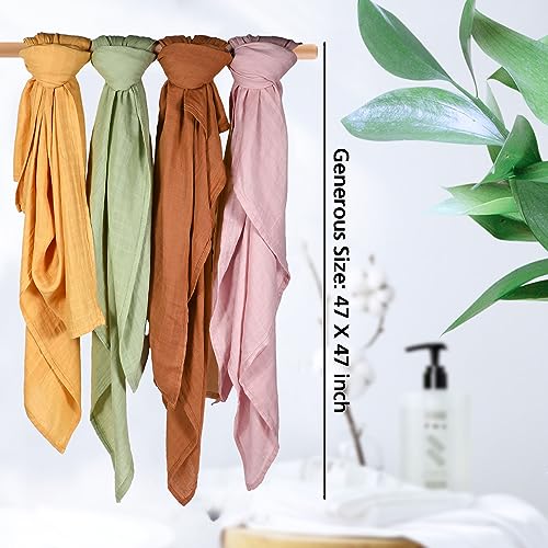 Warm Colors 8 Pack Baby Muslin Large Swaddle Blankets