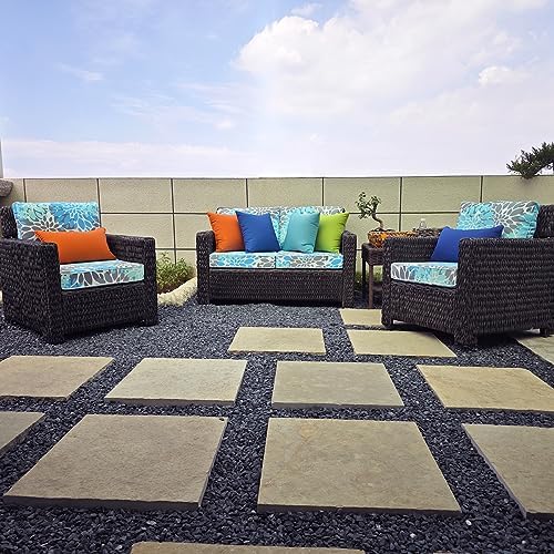JMGBird Outdoor Pillows for Patio Furniture 18''x18'' Water Resistance Decorative Patio Furniture Pillows Indoor Square Throw Pillows with Inserts for Couch, Bed, Sofa, Bench, Chair, Set of 2