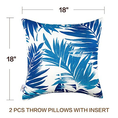 JMGBird Outdoor Pillows Waterproof Set of 2 Outdoor Throw Pillows with Insert Included 18×18 Inch Outdoor Pillows for Patio Furniture