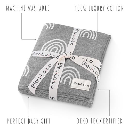 Gray Rainbow Unisex Swaddle Blanket - 100% Cotton