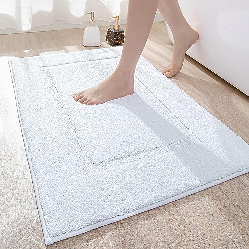 White Large Ultra Absorbent Soft Non-Slip Bath Mat