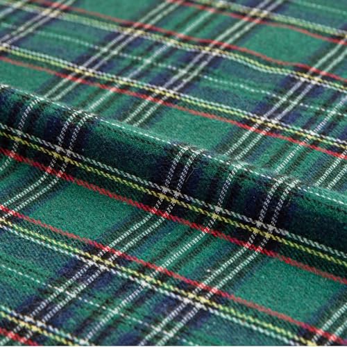AQOTHES Pack of 2 Christmas Plaid Decorative Throw Pillow Covers Scottish Tartan Cushion Case for Farmhouse Home Holiday Decor Green and Blue, 18 x 18 Inches