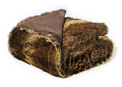 Luxury Faux Wolf Fur Throw Blanket