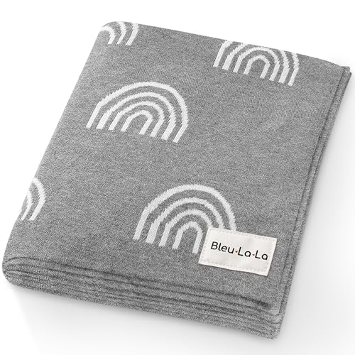 Gray Rainbow Unisex Swaddle Blanket - 100% Cotton