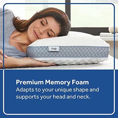 White/Grey Molded Adaptive Memory Foam Bed Pillow for Pressure Relief
