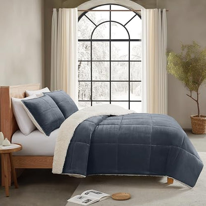 UGG Blissful Full-Queen Reversible Comforter Set with Pillow Shams - Imperial Blue