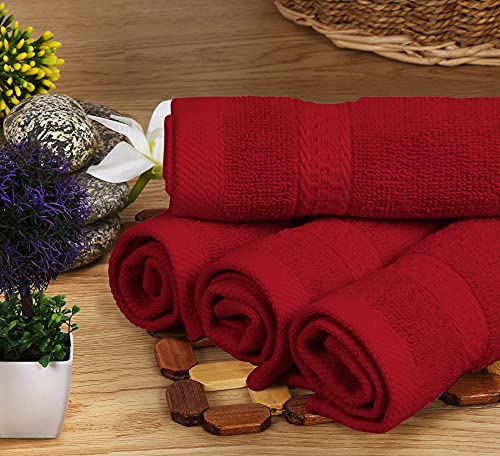 Utopia Towels 8-Piece Premium Towel Set, 2 Bath Towels, 2 Hand Towels, and 4 Wash Cloths, 600 GSM 100% Ring Spun Cotton Highly Absorbent Towels for Bathroom, Gym, Hotel, and Spa (Red)
