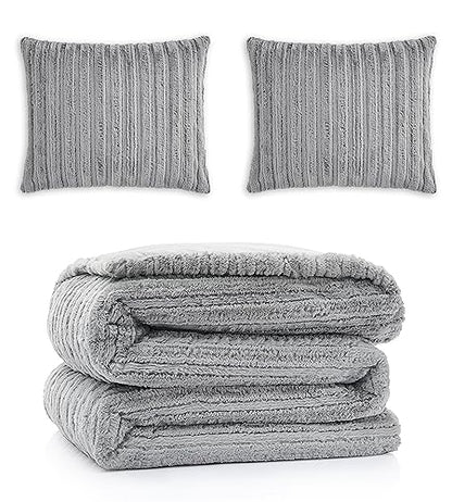 UGG Kenzie Full-Queen Reversible Comforter Set with Pillow Shams - Seal Grey