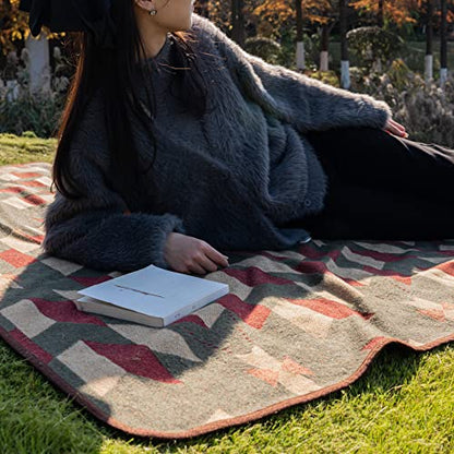 PuTian Merino Wool Blanket - 87" x 63" Great for Bed, Couch, Camping, Outdoors, Travel & Emergency -Large Warm Soft Washable Wool Throw