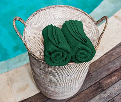 Utopia Towels 12 Pack Cotton Washcloths Set - 100% Ring Spun Cotton, Premium Quality Flannel Face Cloths, Highly Absorbent and Soft Feel Fingertip Towels (Electric Blue, Hunter Green, Red, Mustard)