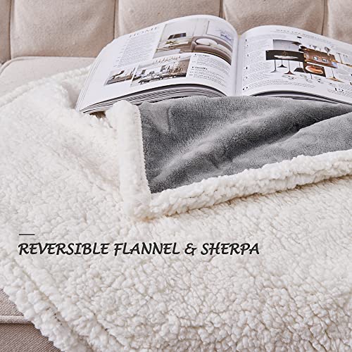 Qeils Pet Blankets for Cats - Waterproof Cat Blanket Washable - Sherpa Fleece Puppy Blanket, Soft Plush Reversible Throw Protector for Bed Couch Car Sofa, 25"X30", Grey