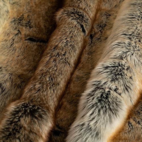 Brown Luxury Faux Fur Throw Blanket, 50"x60"