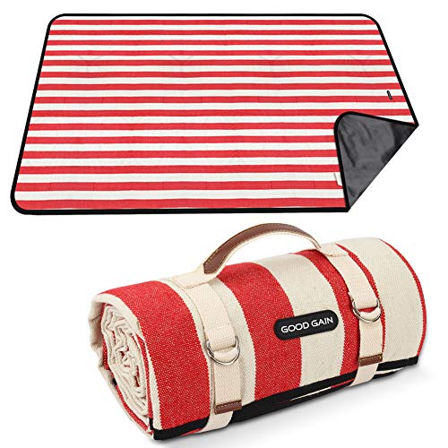 Red Stripe Picnic Blanket Waterproof & Sand Proof