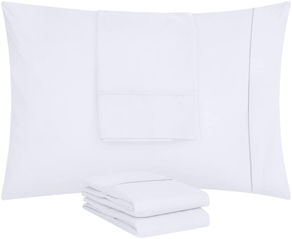 Utopia Bedding Queen Pillow Cases - 4 Pack - Envelope Closure - Soft Brushed Microfiber Fabric - Shrinkage and Fade Resistant Pillow Cases Queen Size 20 X 30 Inches (Queen, White)