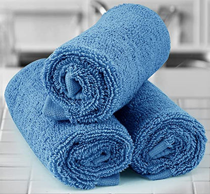 Utopia Towels [12 Pack Premium Wash Cloths Set Towel (12x12 Inches) 100% Cotton Ring Spun, Highly Absorbent and Soft Feel Essential Washcloths for Bathroom, Spa, Gym, and Face Towel (Electric Blue)