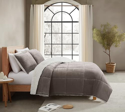 UGG Blissful Full-Queen Reversible Comforter Set with Pillow Shams - Fawn Brown