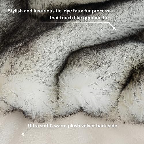 White Faux Fox Fur Luxury Throw Blanket