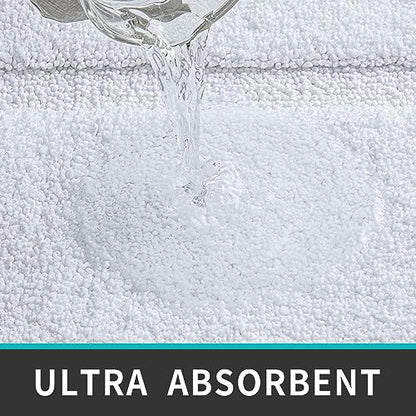 White Large Ultra Absorbent Soft Non-Slip Bath Mat