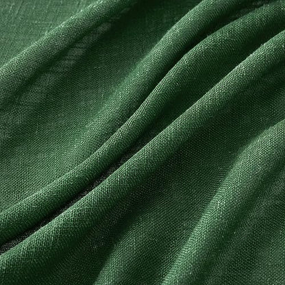 MIULEE Emerald Green Linen Curtains 84 Inch Length for Bedroom Living Room, Soft Thick Linen Textured Window Drapes Semi Sheer Light Filtering Back Tab Rod Pocket Burlap Look Christmas Decor, 2 Panels