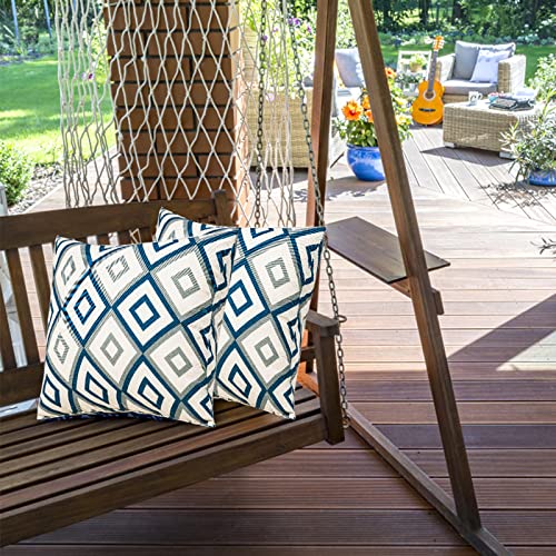 JMGBird Patio Pillows Outdoor Waterproof Set of 2 Outdoor Pillows with Inserts included18×18 Inch Outdoor Pillow for Patio Furniture