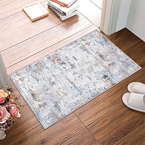 GLN Rugs Machine Washable Area Rug, Rugs for Living Room, Rugs for Bedroom, Bathroom Rug, Kitchen Rug, Printed Vintage Rug, Home Decor Traditional Carpet (3' x 5'2")