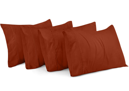 Utopia Bedding Queen Pillow Cases - 4 Pack - Envelope Closure - Soft Brushed Microfiber Fabric - Shrinkage and Fade Resistant Pillow Cases Queen Size 20 X 30 Inches (Queen, Orange)