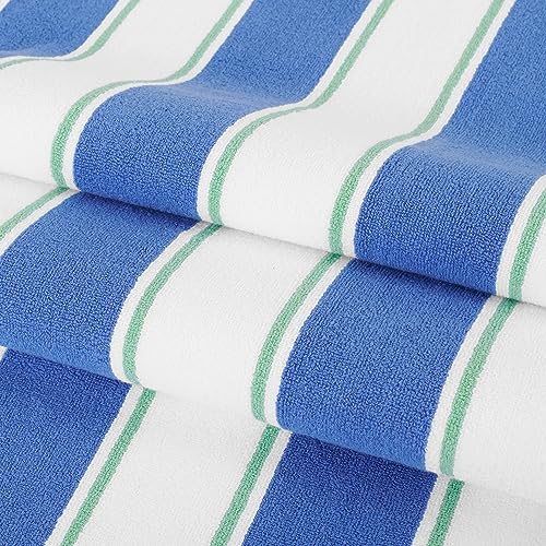Blue/Green Oversized Beach Towel - 100% Cotton, Quick Dry
