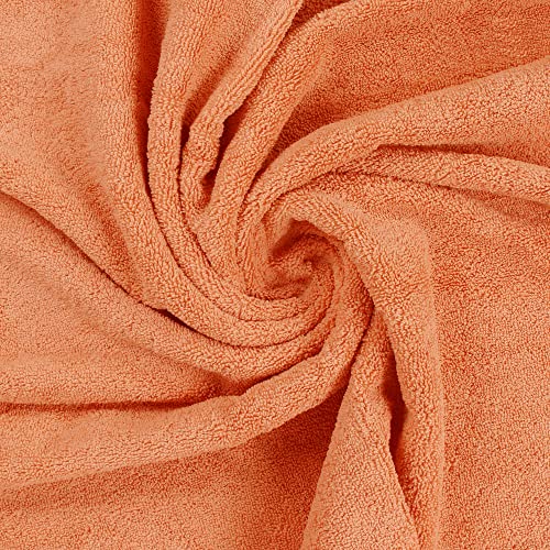 Utopia Towels 8-Piece Premium Towel Set, 2 Bath Towels, 2 Hand Towels, and 4 Wash Cloths, 600 GSM 100% Ring Spun Cotton Highly Absorbent Towels for Bathroom, Gym, Hotel, and Spa (Peach)