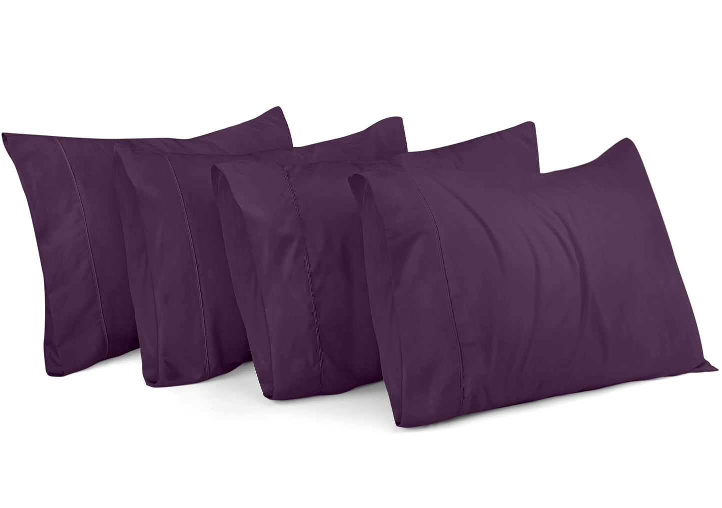 Utopia Bedding King Pillow Cases - 4 Pack - Envelope Closure - Soft Brushed Microfiber Fabric - Shrinkage and Fade Resistant Pillow Cases 20 X 40 (King, Purple)