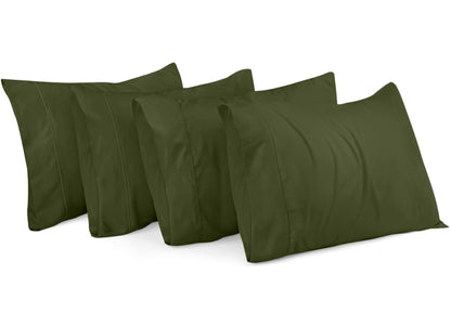 Utopia Bedding Queen Pillow Cases - 4 Pack - Envelope Closure - Soft Brushed Microfiber Fabric - Shrinkage and Fade Resistant Pillow Cases Queen Size 20 X 30 Inches (Queen, Olive)