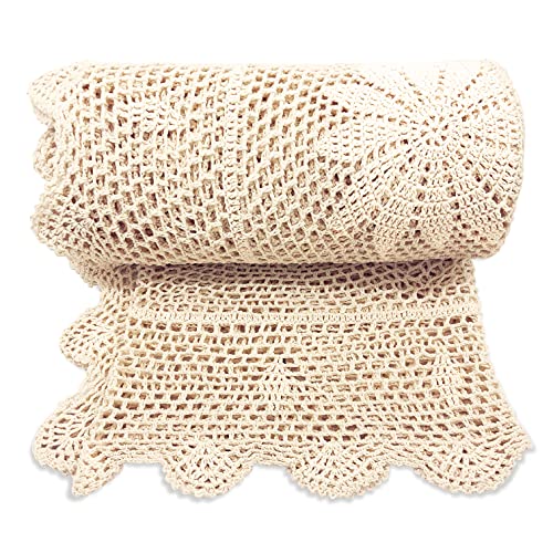 Boho Crochet Throw Blanket - 100% Hand Knitted