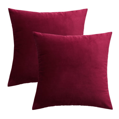 MIULEE Pack of 2 Velvet Soft Solid Decorative Square Throw Pillow Covers Set Cushion Cases Pillowcases for Sofa Bedroom Couch Car18x18 Inch 45x45 Cm