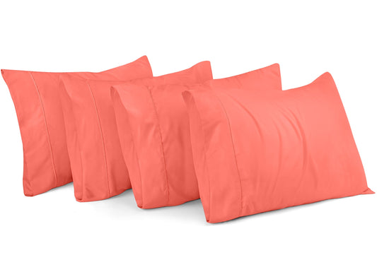Utopia Bedding Queen Pillow Cases - 4 Pack - Envelope Closure - Soft Brushed Microfiber Fabric - Shrinkage and Fade Resistant Pillow Cases Queen Size 20 X 30 Inches (Queen, Coral)