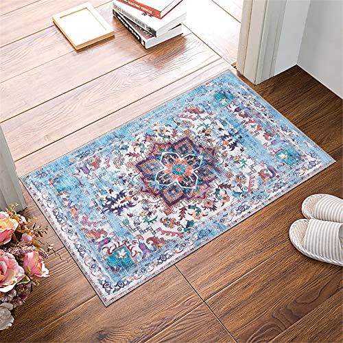 GLN Rugs Machine Washable Area Rug, Rugs for Living Room, Rugs for Bedroom, Bathroom Rug, Kitchen Rug, Printed Vintage Rug, Home Decor Traditional Carpet