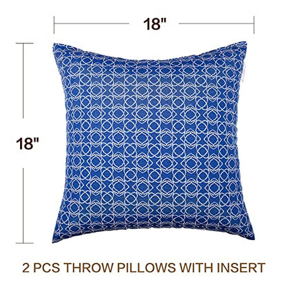 JMGBird Outdoor Pillows, Water Resistance Throw Pillows with Inserts,18x18 Inch,Pack of 2, Upgrade Your Patio Decor with Our Stylish Furniture Pillows